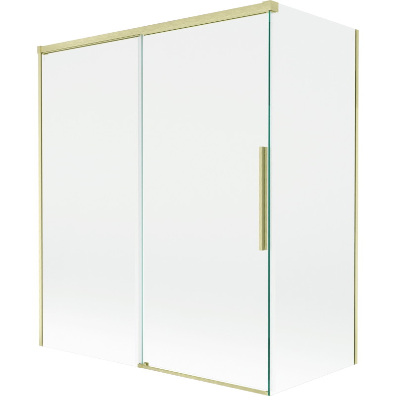 Mexen Rox vanniseinale 2-tiivaline lükandsein 140 + 70 x 150 cm, läbipaistev, harjatud kuldne - 8C9-140-070-55-00