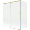 Mexen Rox Duschtrennwand 2-flügelig, verschiebbar 140 + 70 x 150 cm, transparent, gebürstetes Gold - 8C9-140-070-55-00
