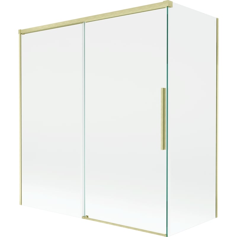 Mexen Rox vannituraan 2-osaline liugsein 150 + 70 x 150 cm, läbipaistev, kuldne harjatud - 8C9-150-070-55-00
