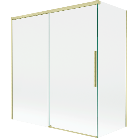 Mexen Rox Duschabtrennung 2-flügelig verschiebbar 150 + 70 x 150 cm, transparent, gebürstet gold - 8C9-150-070-55-00