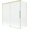 Mexen Rox Duschabtrennung 2-flügelig verschiebbar 150 + 70 x 150 cm, transparent, gebürstet gold - 8C9-150-070-55-00