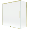 Mexen Rox parawan nawannowy 2-skrzydłowy rozsuwany 150 + 70 x 150 cm, transparent, złoty szczotkowany - 8C9-150-070-55-00