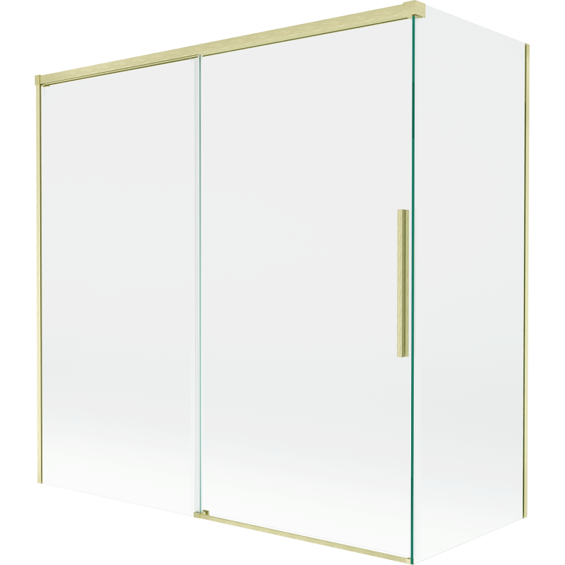 Mexen Rox Duschabtrennung 2-flügelig verschiebbar 160 + 70 x 150 cm, transparent, gold gebürstet - 8C9-160-070-55-00