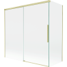 Mexen Rox divisória de banho de 2 asas deslizantes 160 + 70 x 150 cm, transparente, dourado escovado - 8C9-160-070-55-00