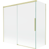 Mexen Rox Duschabtrennung 2-flügelig verschiebbar 160 + 70 x 150 cm, transparent, gold gebürstet - 8C9-160-070-55-00