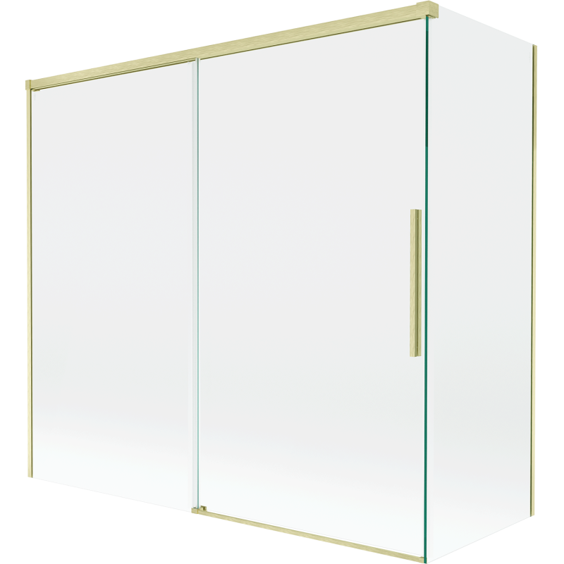 Mexen Rox parawan nawannowy 2-skrzydłowy rozsuwany 170 + 70 x 150 cm, transparent, złoty szczotkowany - 8C9-170-070-55-00