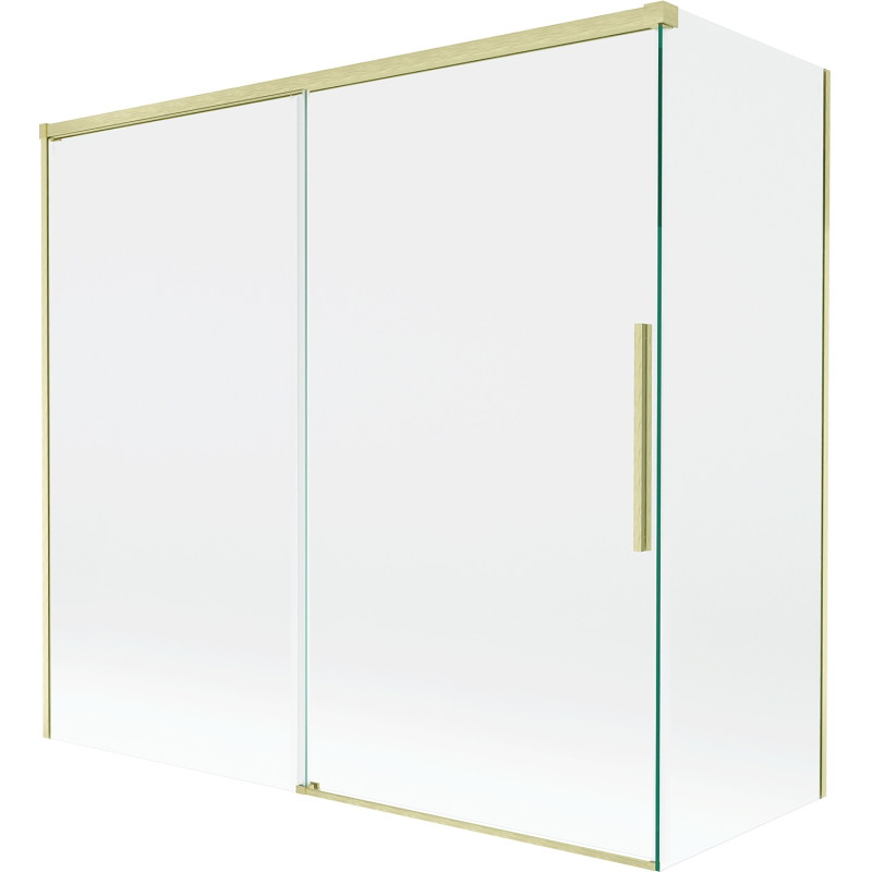 Mexen Rox vanni vahesein 2-tiivaline, laiendatav 170 + 70 x 150 cm, läbipaistev, kuldne harjatud - 8C9-170-070-55-00