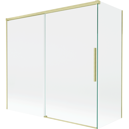 Mexen Rox 2-panel sliding bath screen 170 + 70 x 150 cm, transparent, brushed gold - 8C9-170-070-55-00