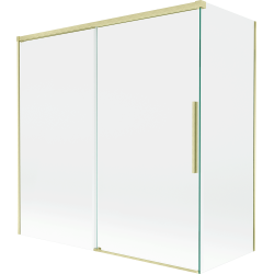 Mexen Rox 2-krilni klizni zaslon za kupaonicu 160 + 75 x 150 cm, prozirni, zlatni brušeni - 8C9-160-075-55-00