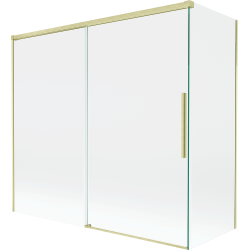 Mexen Rox parawan nawannowy 2-skrzydłowy rozsuwany 170 + 75 x 150 cm, transparent, złoty szczotkowany - 8C9-170-075-55-00