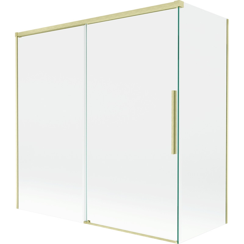 Mexen Rox parawan nawannowy 2-skrzydłowy rozsuwany 160 + 80 x 150 cm, transparent, złoty szczotkowany - 8C9-160-080-55-00