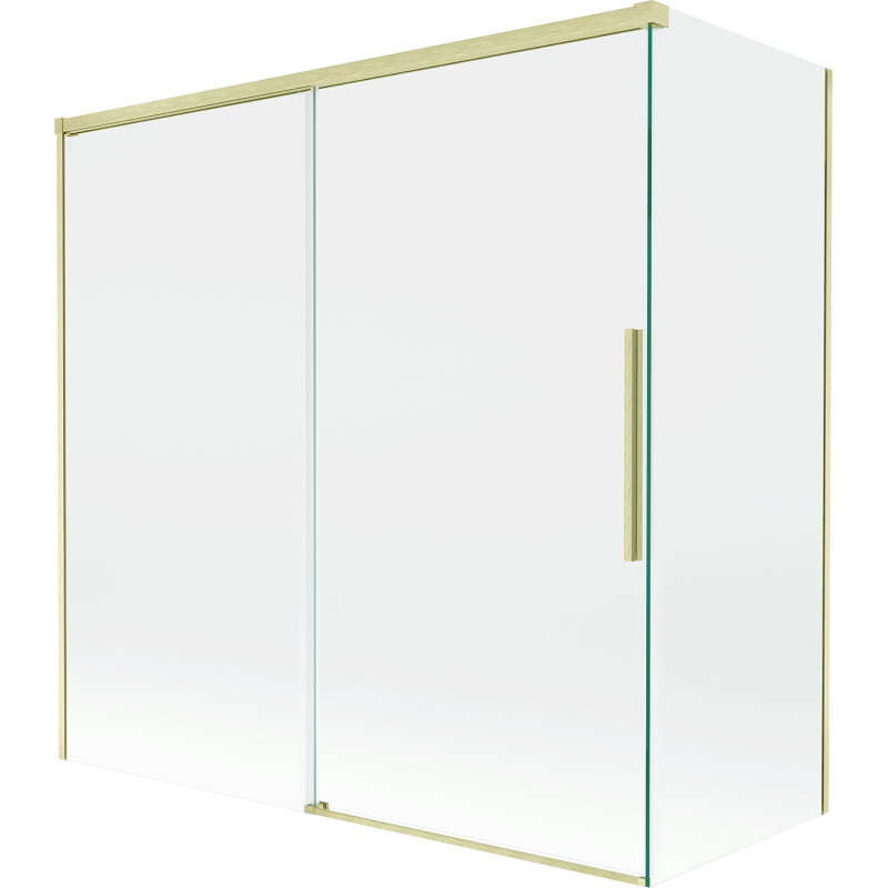 Mexen Rox tvådelad skjutbar duschvägg 160 + 80 x 150 cm, transparent, guld borstad - 8C9-160-080-55-00