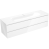 Mexen Orio Badezimmerschrank 160 cm mit Waschbecken Vela, 2 Schubladen, Weiß Hochglanz - 91A10-16047-2-BFF00-W23M00