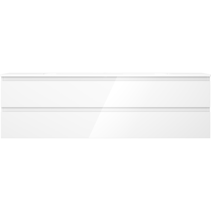 Mexen Orio Badezimmerschrank 160 cm mit Vela Waschbecken, 2 Schubladen, weißer Glanz - 91A10-16047-2-BFF00-W23M00