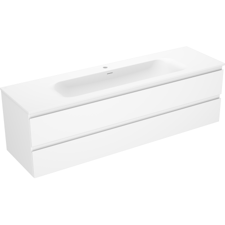 Mexen Orio Badezimmerschrank 160 cm mit Waschbecken Vela, 2 Schubladen, weiß matt - 91A10-16047-2-BFF01-W23M01