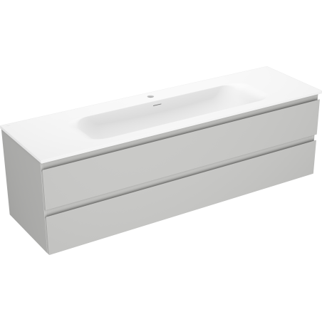 Mexen Orio 160 cm Badezimmermöbel mit Waschbecken Vela, 2 Schubladen, grau matt/weiß matt - 91A10-16047-2-BFF62-W23M01