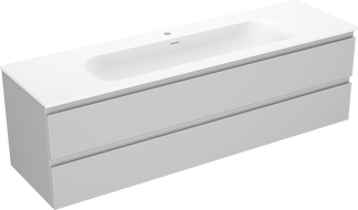 Mexen Orio mobile bagno 160 cm con lavabo Vela, 2 cassetti, grigio opaco/bianco opaco - 91A10-16047-2-BFF62-W23M01