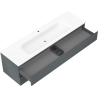 Mexen Orio gabinete de baño 160 cm con lavabo Vela, 2 cajones, grafito mate/blanco mate - 91A10-16047-2-BFF66-W23M01