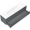 Mexen Orio armoire de salle de bain 160 cm avec lavabo Vela, 2 tiroirs, gris mat/blanc mat - 91A10-16047-2-BFF66-W23M01