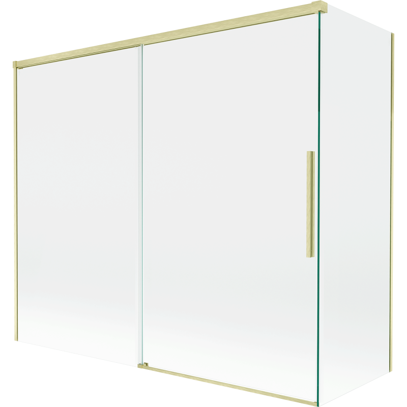 Mexen Rox parawan nawannowy 2-skrzydłowy rozsuwany 180 + 80 x 150 cm, transparent, złoty szczotkowany - 8C9-180-080-55-00