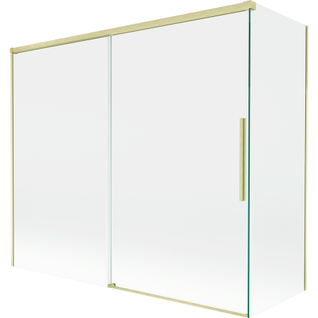 Mexen Rox parawan nawannowy 2-skrzydłowy rozsuwany 180 + 80 x 150 cm, transparent, złoty szczotkowany - 8C9-180-080-55-00