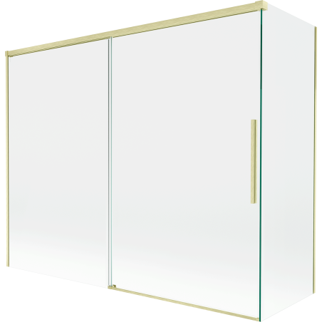 Mexen Rox divisória de duche de 2 painéis deslizantes 190 + 80 x 150 cm, transparente, dourado escovado - 8C9-190-080-55-00