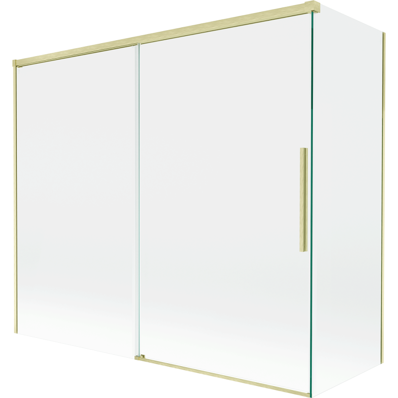 Mexen Rox paratia per vasca da bagno 2 ante scorrevoli 180 + 90 x 150 cm, trasparente, oro spazzolato - 8C9-180-090-55-00