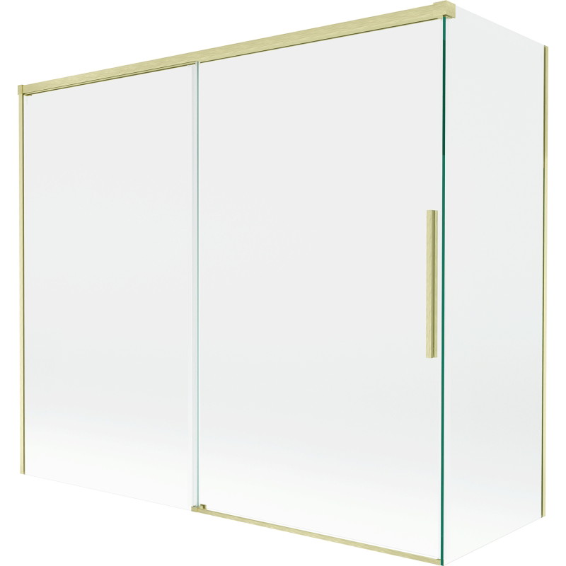 Mexen Rox vannisein 2-osaline lükanduks 180 + 90 x 150 cm, läbipaistev, kuldne harjatud - 8C9-180-090-55-00