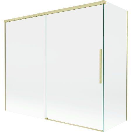 Mexen Rox parawan nawannowy 2-skrzydłowy rozsuwany 180 + 90 x 150 cm, transparent, złoty szczotkowany - 8C9-180-090-55-00