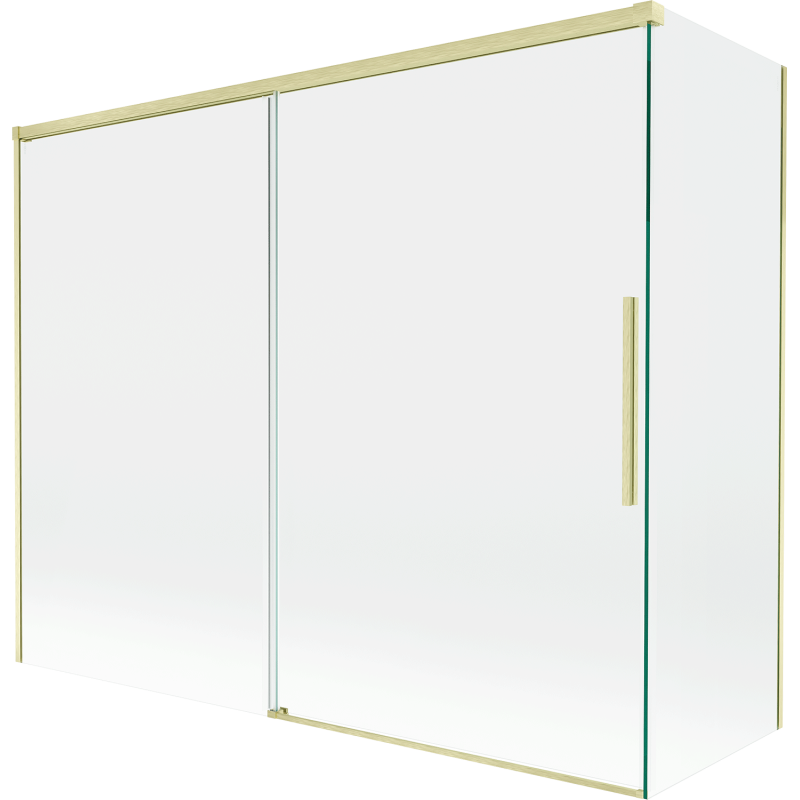 Mexen Rox parawan nawannowy 2-skrzydłowy rozsuwany 190 + 90 x 150 cm, transparent, złoty szczotkowany - 8C9-190-090-55-00