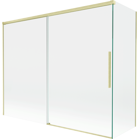 Mexen Rox Duschwand 2-flügelig verschiebbar 190 + 90 x 150 cm, transparent, gold gebürstet - 8C9-190-090-55-00