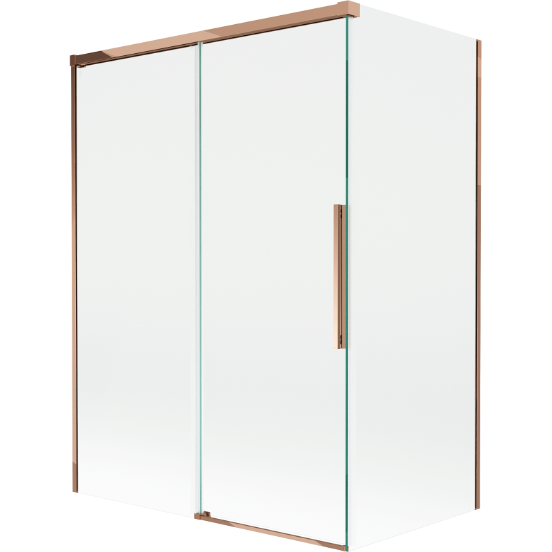 Mexen Rox Duschabtrennung, 2-flügelig, schiebbar, 120 + 70 x 150 cm, transparent, Roségold - 8C9-120-070-60-00