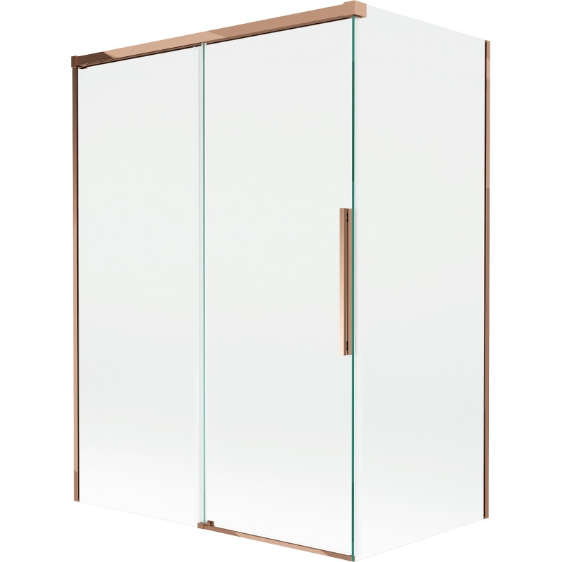 Mexen Rox vannipaneel 2-tiivaline liuguks 120 + 70 x 150 cm, läbipaistev, roosa kuld - 8C9-120-070-60-00