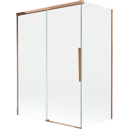 Mexen Rox parawan nawannowy 2-skrzydłowy rozsuwany 120 + 70 x 150 cm, transparent, różowe złoto - 8C9-120-070-60-00