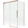 Mexen Rox parawan nawannowy 2-skrzydłowy rozsuwany 120 + 70 x 150 cm, transparent, różowe złoto - 8C9-120-070-60-00