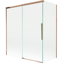 Mexen Rox 2-daļīgs izbīdāms vannas aizslietnis 140 + 70 x 150 cm, caurspīdīgs, rozā zelts - 8C9-140-070-60-00