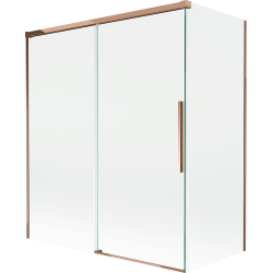 Mexen Rox divisória de banheira deslizante de 2 painéis 140 + 70 x 150 cm, transparente, ouro rosa - 8C9-140-070-60-00