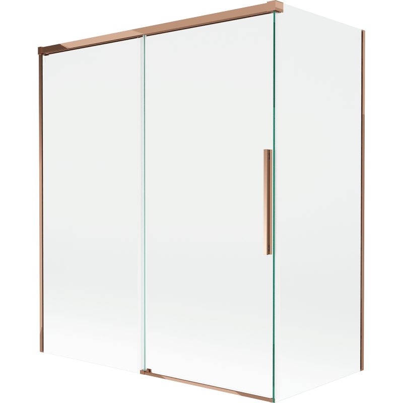 Mexen Rox parawan nawannowy 2-skrzydłowy rozsuwany 140 + 70 x 150 cm, transparent, różowe złoto - 8C9-140-070-60-00