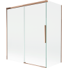 Mexen Rox parawan nawannowy 2-skrzydłowy rozsuwany 140 + 70 x 150 cm, transparent, różowe złoto - 8C9-140-070-60-00