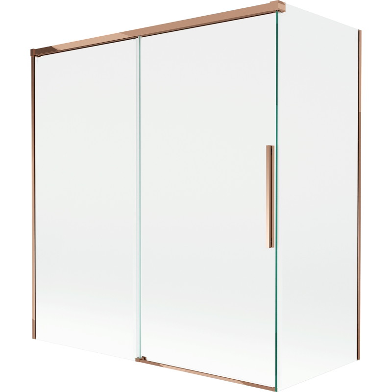 Mexen Rox vannitõke 2-osaline liuguks 150 + 70 x 150 cm, läbipaistev, roosa kuld - 8C9-150-070-60-00