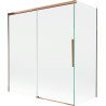 Mexen Rox parawan nawannowy 2-skrzydłowy rozsuwany 150 + 70 x 150 cm, transparent, różowe złoto - 8C9-150-070-60-00