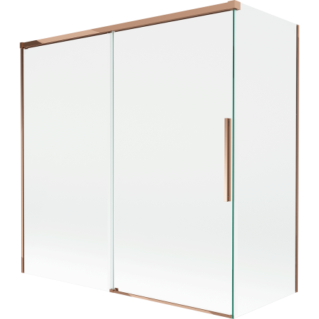 Mexen Rox parawan nawannowy 2-skrzydłowy rozsuwany 160 + 70 x 150 cm, transparent, różowe złoto - 8C9-160-070-60-00