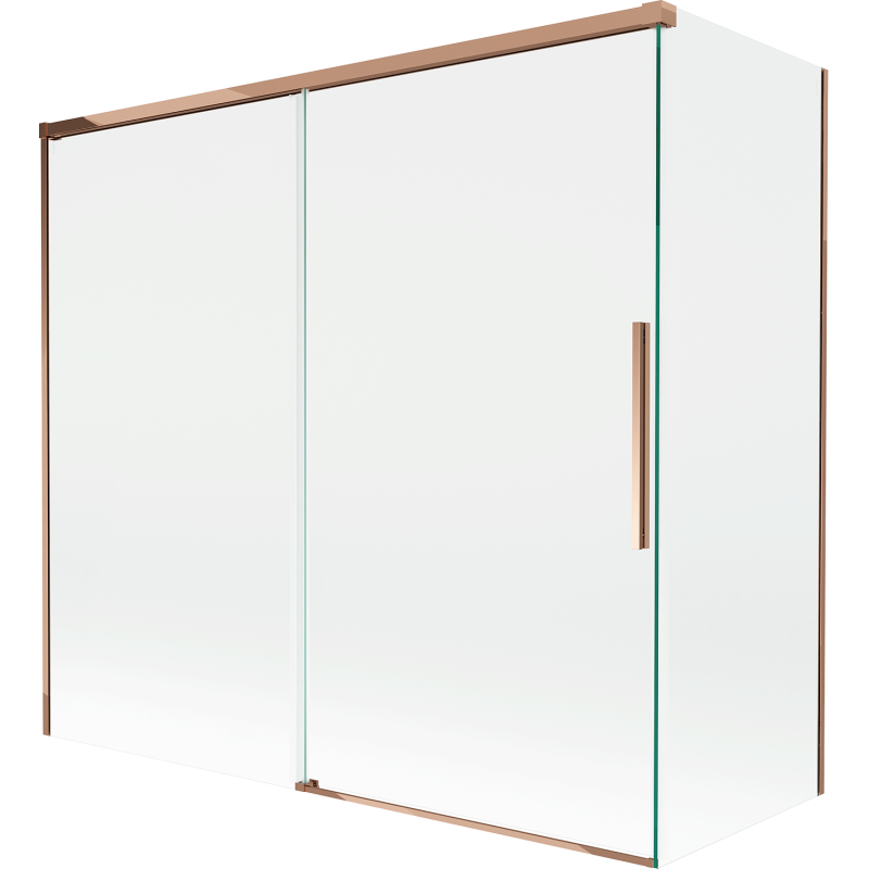 Mexen Rox parawan nawannowy 2-skrzydłowy rozsuwany 170 + 70 x 150 cm, transparent, różowe złoto - 8C9-170-070-60-00