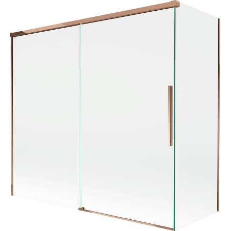 Mexen Rox parawan nawannowy 2-skrzydłowy rozsuwany 170 + 70 x 150 cm, transparent, różowe złoto - 8C9-170-070-60-00