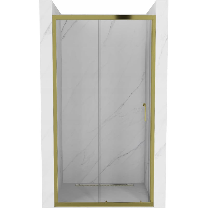 Mexen Apia drzwi prysznicowe rozsuwane 145 cm, transparent, złote - 845-145-000-50-00
