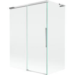 Mexen Rox L Badewannenabtrennung, 2-flügelig, verschiebbar 120 + 70 x 150 cm, transparent, chrom - 8C9L-120-070-01-00