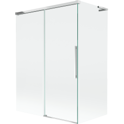 Mexen Rox L rastezni tuš paravan s dva krila 120 + 70 x 150 cm, proziran, krom - 8C9L-120-070-01-00