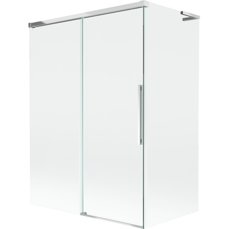 Mexen Rox L badwand 2-delig schuifbaar 120 + 70 x 150 cm, transparant, chroom - 8C9L-120-070-01-00
