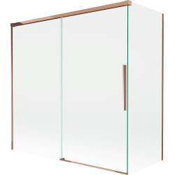 Mexen Rox 2-panel Sliding Bath Screen 160 + 75 x 150 cm, Transparent, Rose Gold - 8C9-160-075-60-00