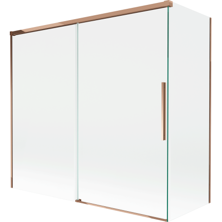 Mexen Rox parawan nawannowy 2-skrzydłowy rozsuwany 170 + 75 x 150 cm, transparent, różowe złoto - 8C9-170-075-60-00